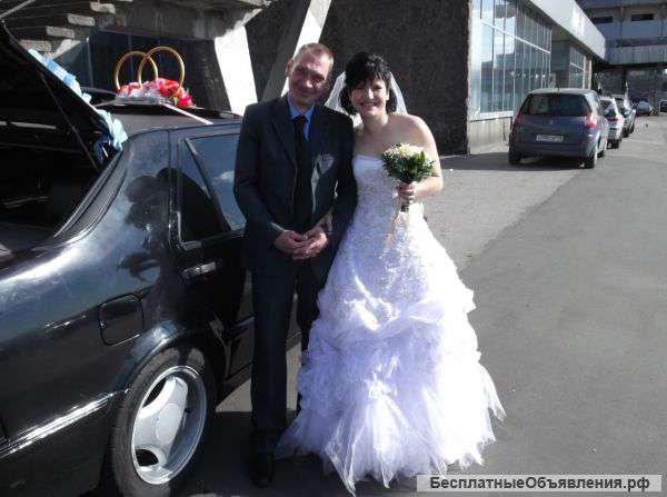 Свадебное платье фата свадебный костюм галстук и украшения для машины кольца и ленточки