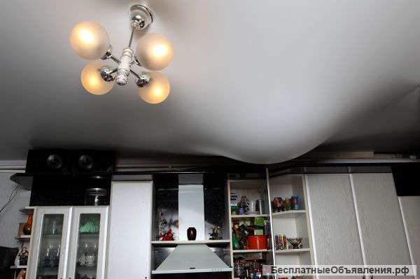 Монтаж натяжного потолка при затопе