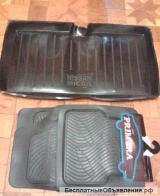 Коврики для nissan Micra в салон и багажник (5шт)