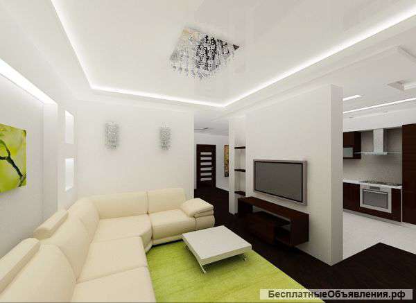 Натяжной потолок в зал