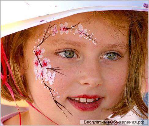 Аквагрим, рисунки на лице. Жми