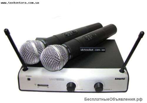 Микорфон SHURE UT42/SM58 радиосистема.2 микрофона.магазин.