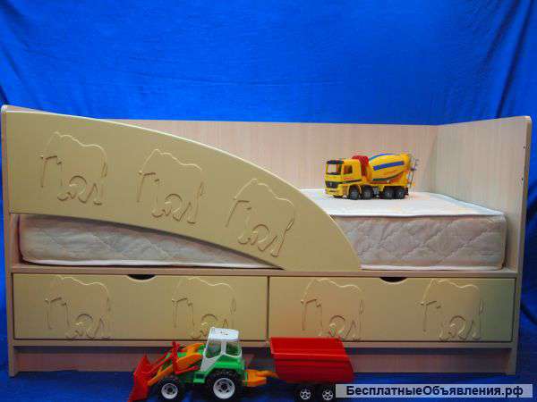 Кровать с Бортиком "Слоники"