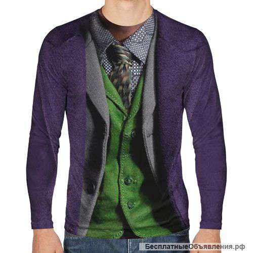 Мужской лонгслив 3D с полной запечаткой «Джокер»