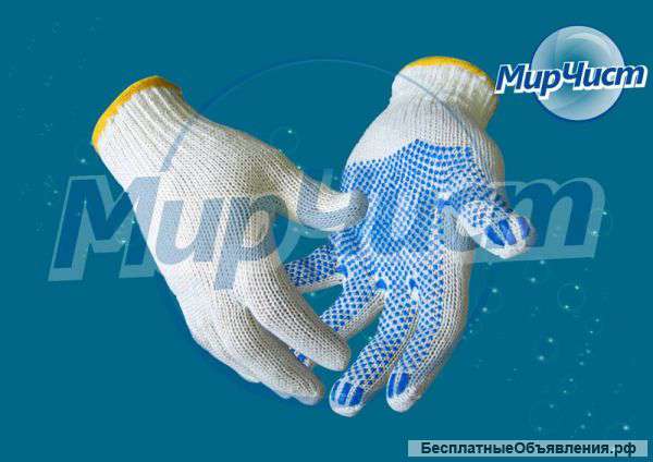 Перчатки хозяйственные ХБ с ПВХ 5нитей ЛЮКС, ПВХ-покрытие «протектор» 12,40 руб