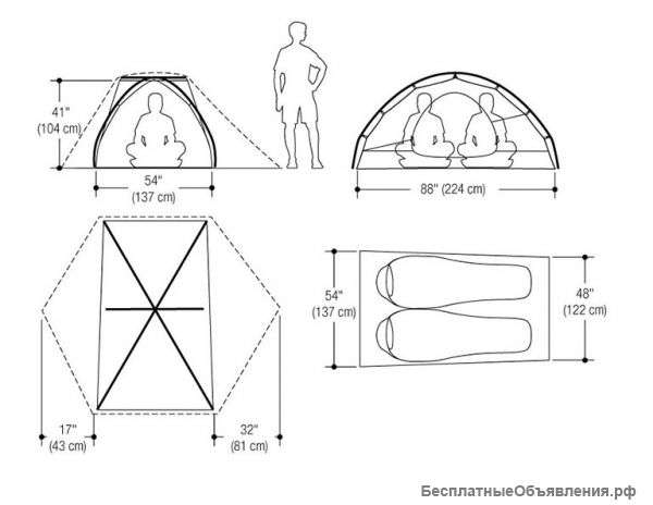 Палатка 2-х местная Marmot Tungsten 2P (оранжевая)