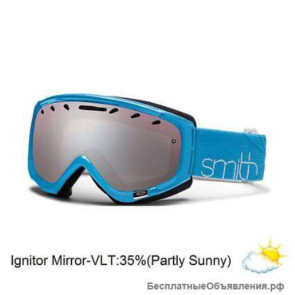 Очки горнолыжные Smith Phenom оправа Lime / линзы Green Sol-X mirror