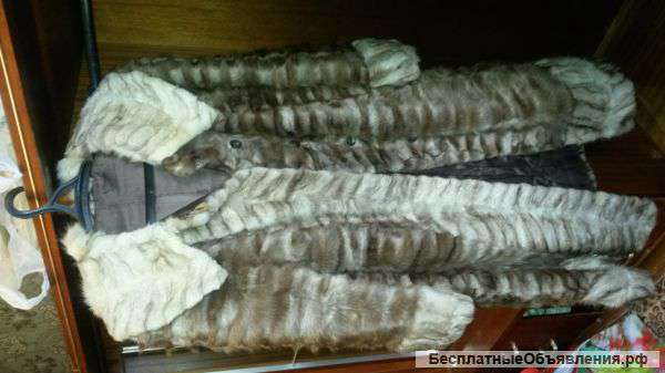 Женская шуба из лапок песца
