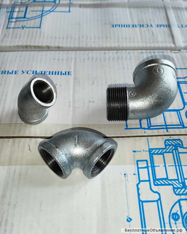 Тройники чугунные полнопроходные оцинкованные усиленные FM HD прямые и переходные