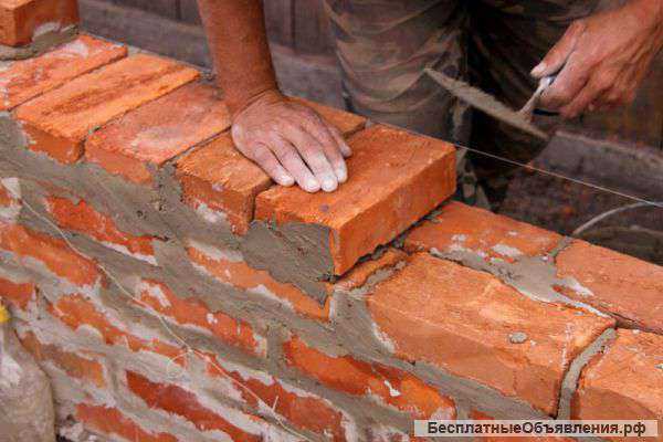 Бетонные работы, кладка кирпича