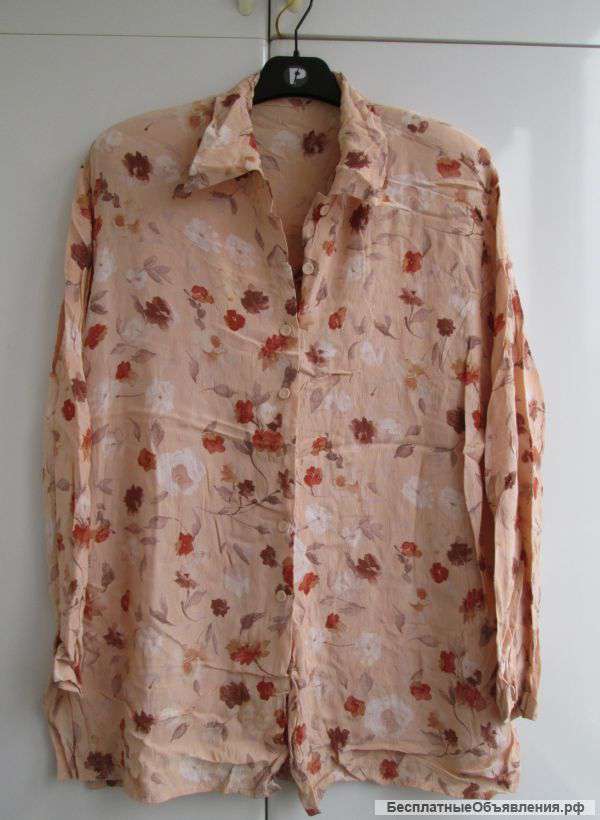 Блуза персикового цвета, х/б, Индия, размер 48