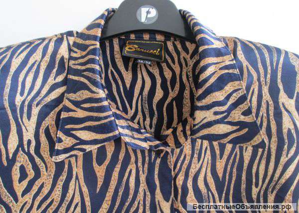 Блуза синяя в полоску, Голландия, размер 52