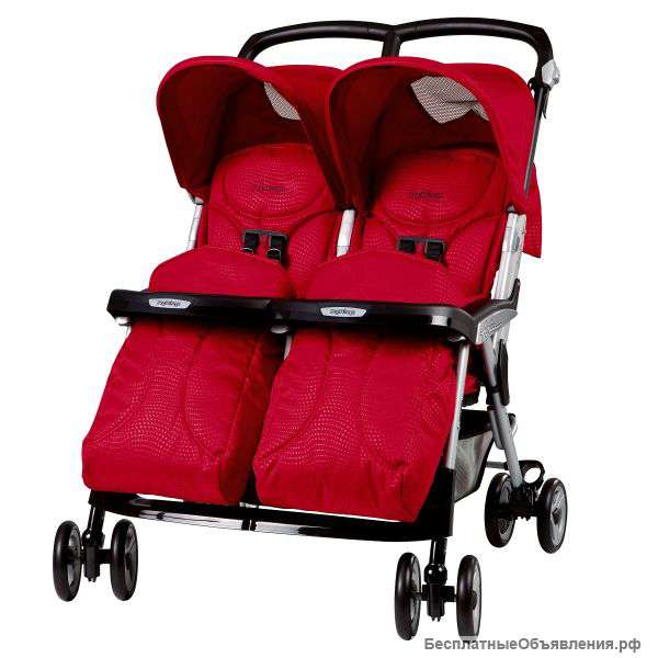 Коляска ДЛЯ ДВОЙНИ Peg-Perego Aria Twin Marte (Красная)
