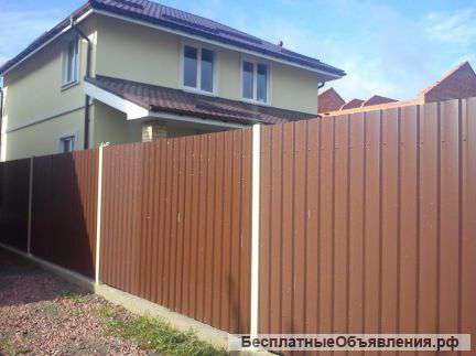 Установка заборов из профнастила