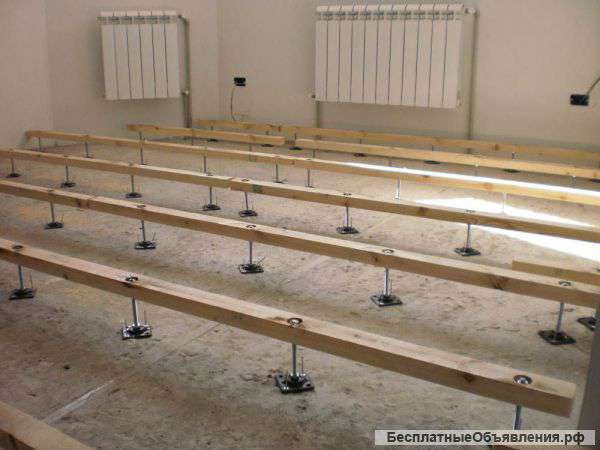 Монтаж регулируемых лаг и др. деревяных оснований