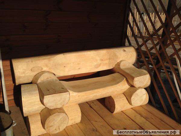 Сруб банной лавки или садовой диаметром 30 сантиметров