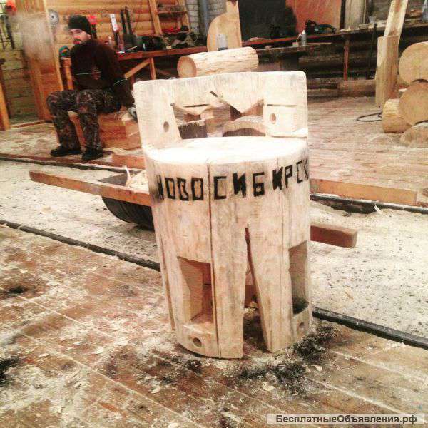 Сруб стул из сосны диаметром 40 сантиметров