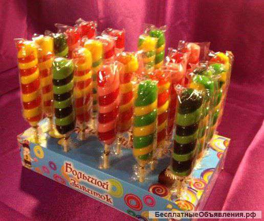 Леденцы, карамель на палочке оптом