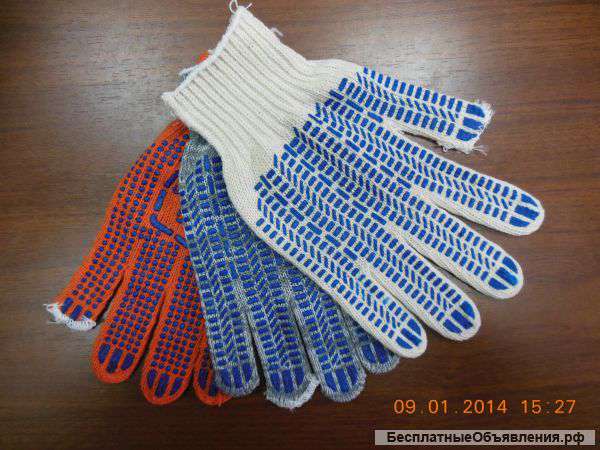 Перчатки рабочие с ПВХ