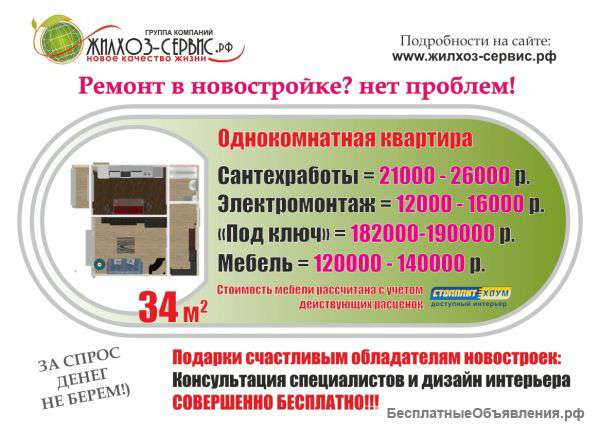 Ремонт и отделка квартир под ключ