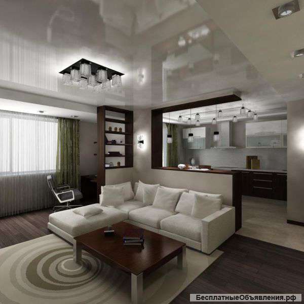 Установка натяжных потолков