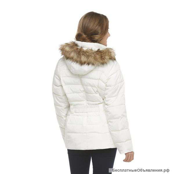 Zero Xposur Puffer Jacket Hooded Winter Coat Pearl solid Women's size L NEW