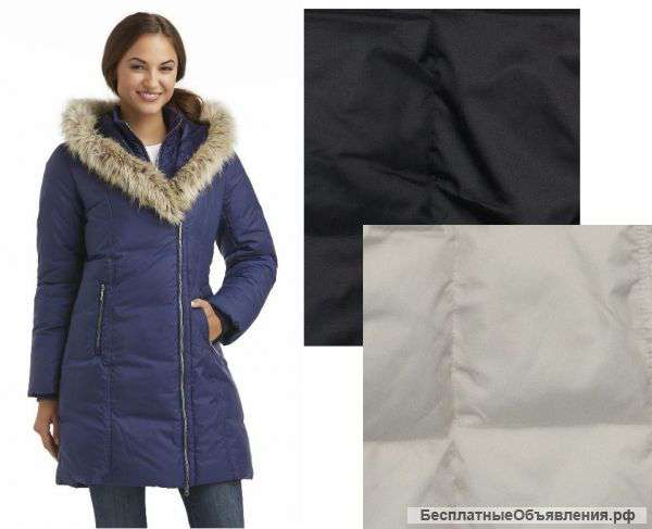 Metaphor womens coat winter puffer jacket layered look solid faux fur size L NEW