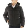 Claiborne Men's Jacket Puffer Hooded coat black solid size S, XXL NEW