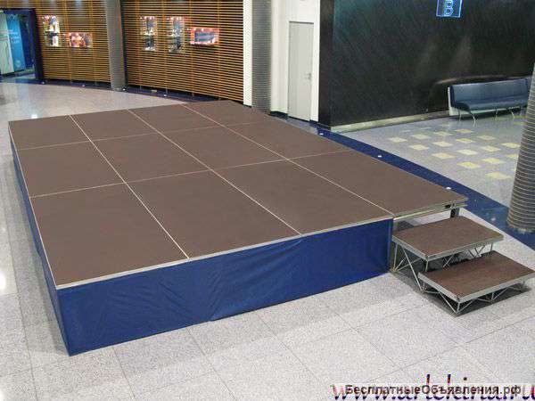 Сценические станки, подиумы, театральные дороги, элементы декораций, софиты