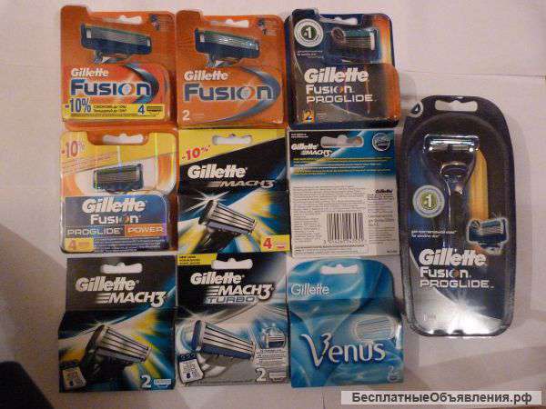 Оригинальные сменные лезвия Gillette Mach3 дёшево