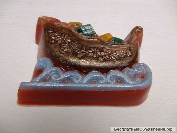 Мыло ручной работы - Новогодние сани Деда Мороза