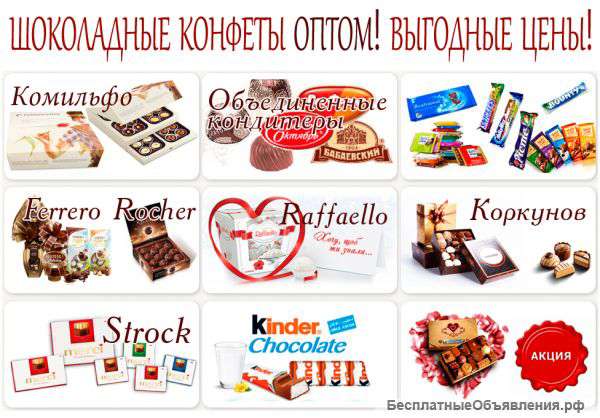 Шоколадные Конфеты Оптом Недорого в Москве Низки Цены