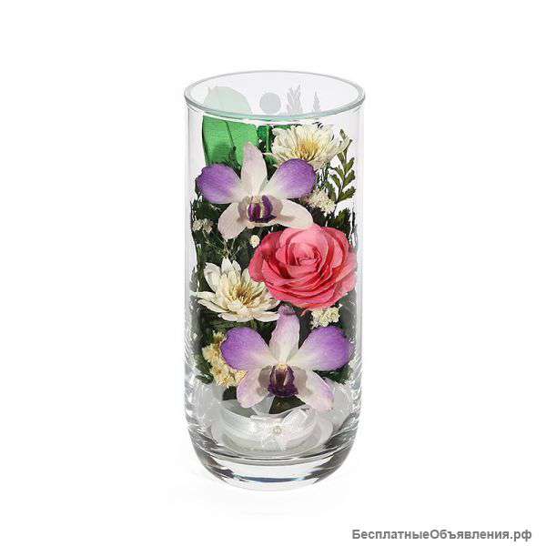 Композиция из роз и орхидей