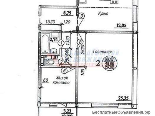Двух комнатную квартиру в новом доме