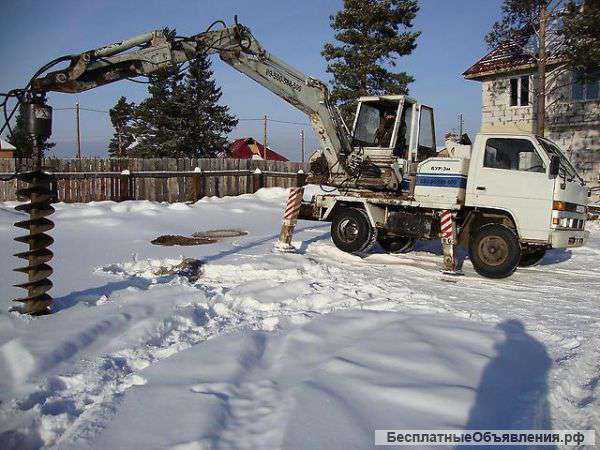 Аренда ямобура Isuzu ELF ( услуги по бурению БКМ)