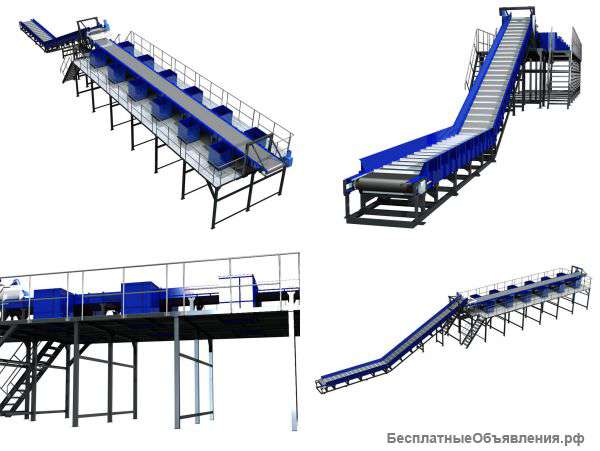 Линия сортировки тбо мусора с шеф монтажом