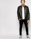 Новоя мужская Кожаная куртка со стегаными рукавами реглан Jack & Jones