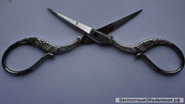 Антикварные дамские ножницы. Российская Империя, XIX век.