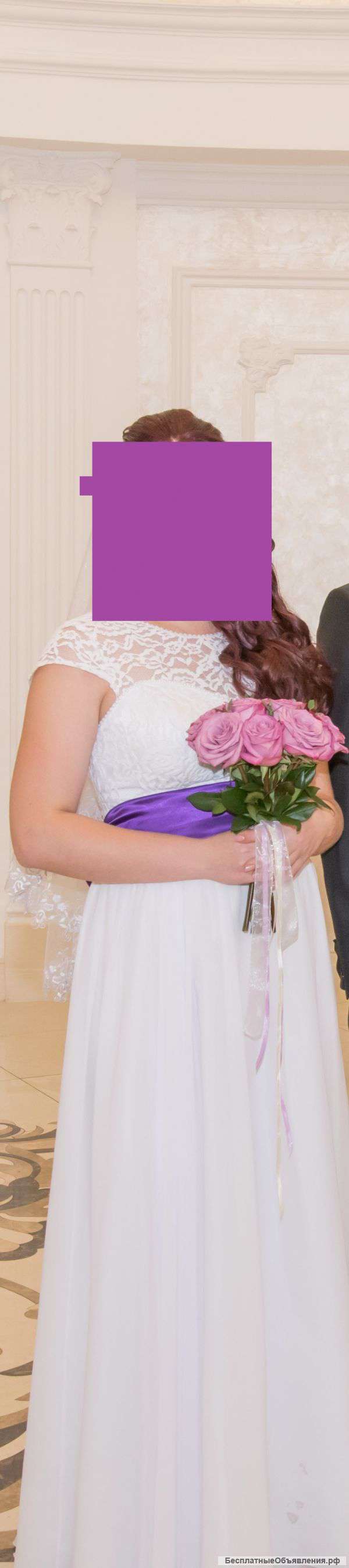 Красивое свадебное платье и фата