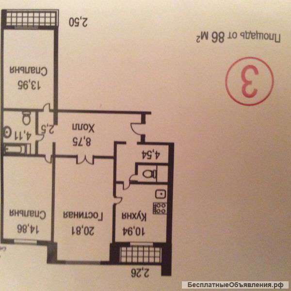 3-ка м.Бабушкинская,88кв.м.,Осташковская ул.9к5