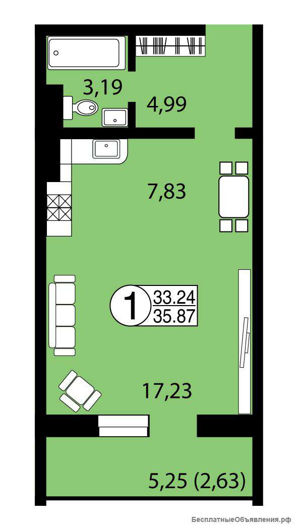 1-комн собственник