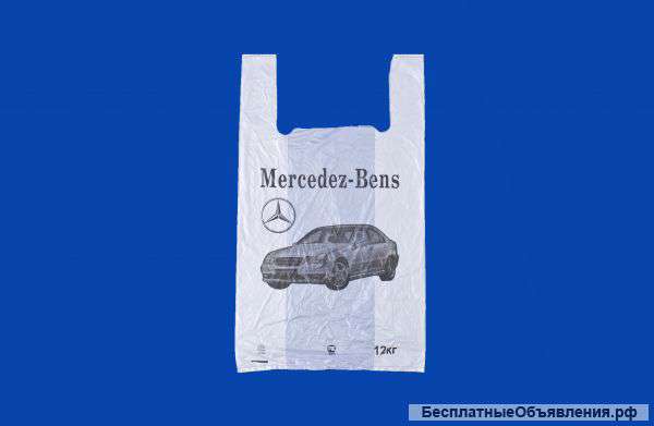 Пакет майка 28х50 см Мерседес (Мерс) серый