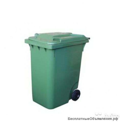 Бак для мусора зеленый 240л, на колесах