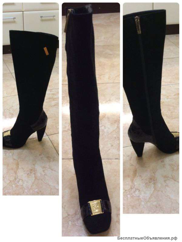 Сапоги замшевые