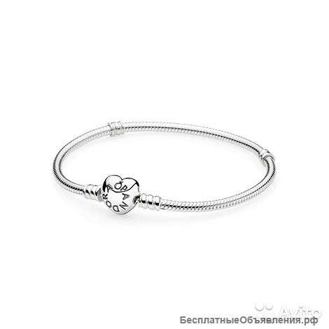 Pandora браслет серебряный с сердцем