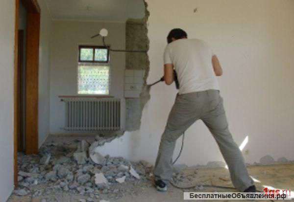 Демонтаж слом домов сараев перегородок стен