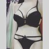 Модный черный комплект кружевного женского белья