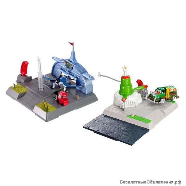 MATTEL. PLANES DISNEY, Игровой набор с ангаром и машиной