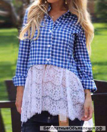 Рубашка голубая