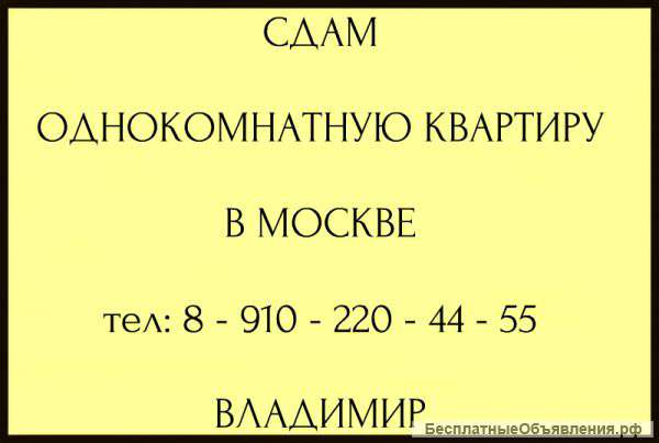 Сдам в аренду однокомнатную